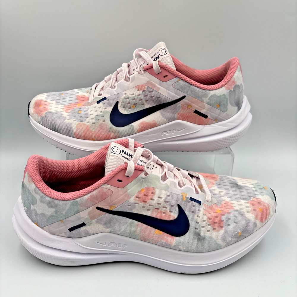 Nike Air Winflo 10 Womens Running Shoe Size 8.5 Floral Watercolor Pink Blue